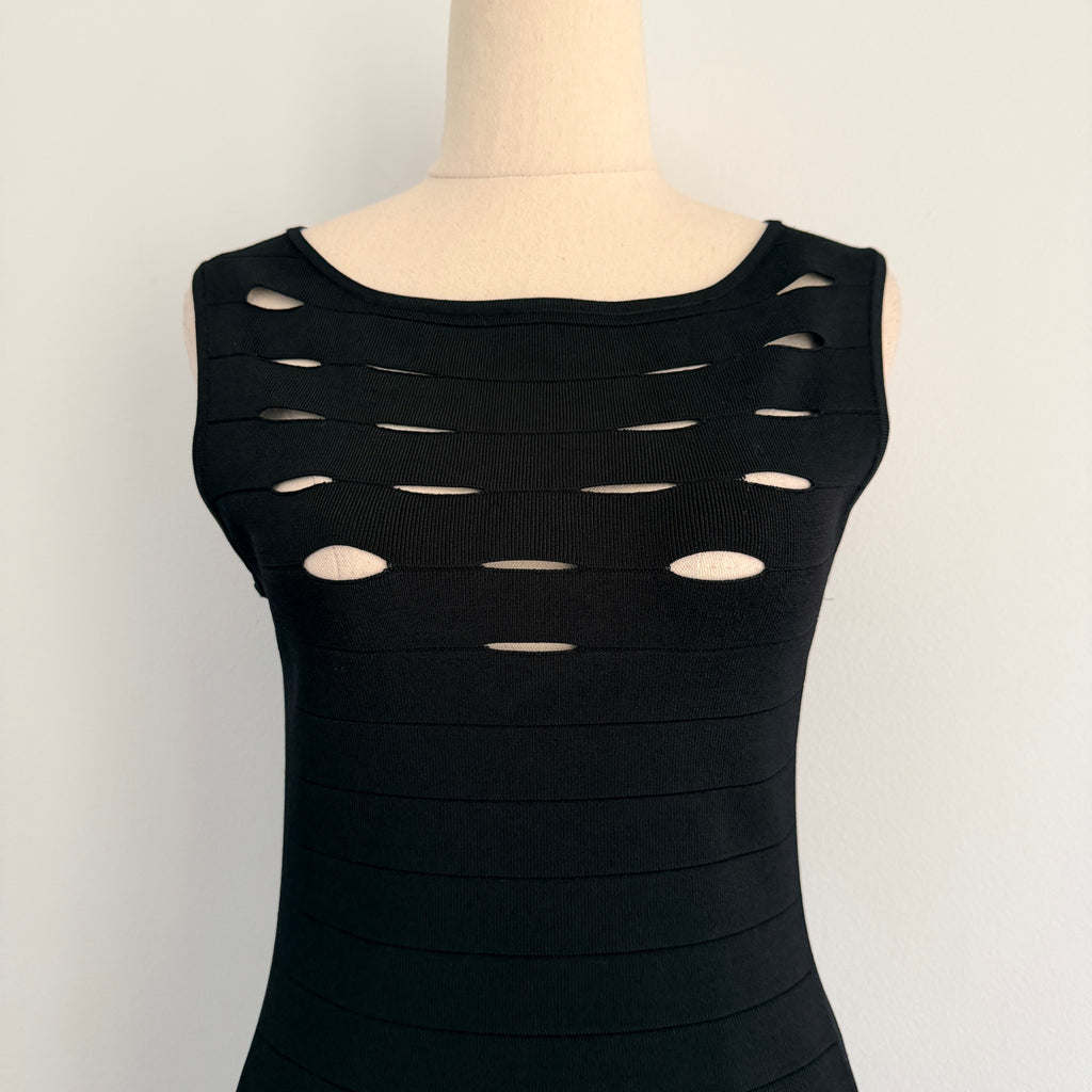 Karen Millen Black Bandage Dress Cutout Bodycon Size 2 Evening Party EPC - Image 3