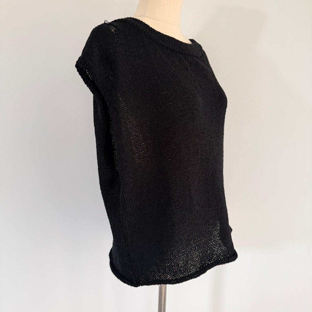 Sass Black Polyester Ribbed Knit Tank Top Sz 8 Boat Neck Casual BNWT - Image 16