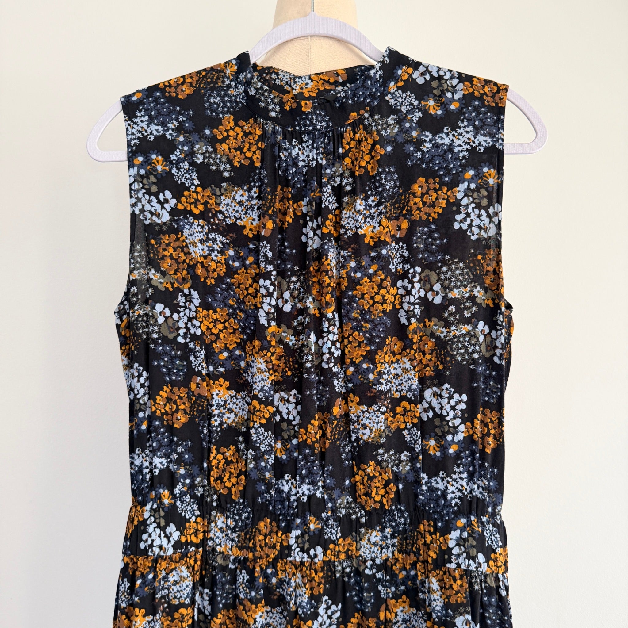 UNIQLO Womens Floral Print Viscose Sleeveless Shift Dress Size M Summer Casual - Image 3