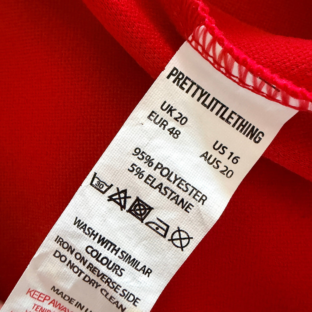 PrettyLittleThing Red Kimono Wrap Jacket Top Sz 20 V-Neck Party Evening - Image 7