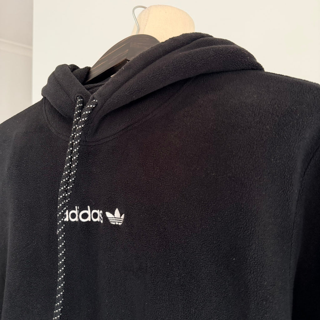 Adidas Originals Black Fleece Hoodie - Men's Size M - Image 5