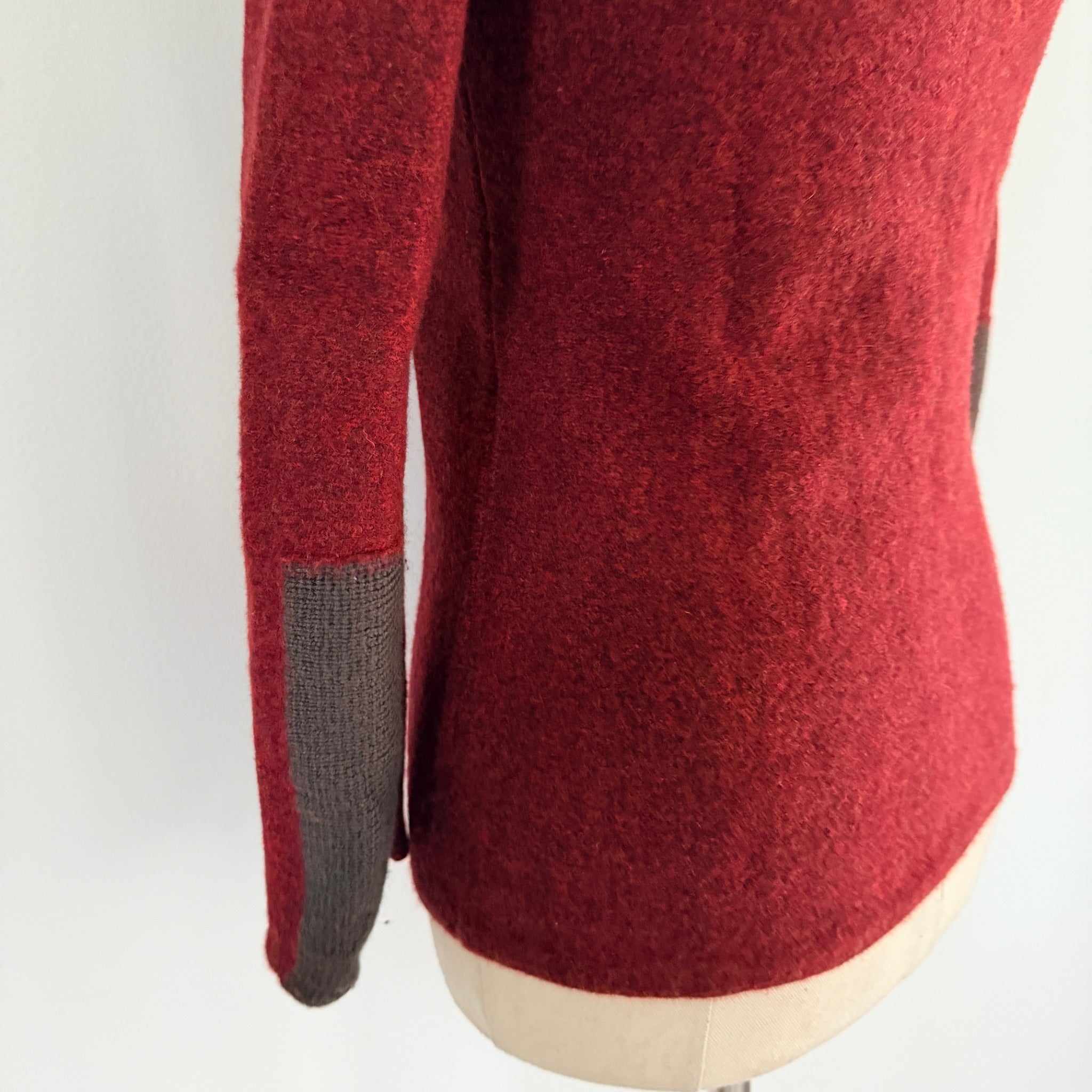 Elk The Label Womens Burgundy Merino Wool Blend Jumper Size M Crew Neck Casual - Image 10