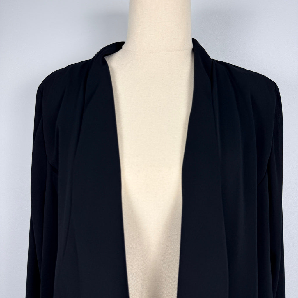City Chic Black Polyester Chiffon Cardigan Size XS Waterfall Open Front Evening - Image 3