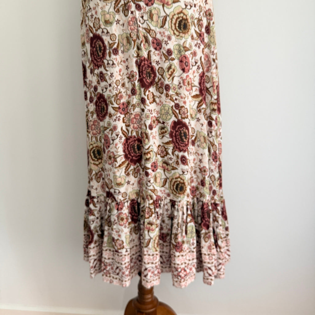 White Closet Womens Sz 8 Rayon Floral Maxi Dress Tie Shoulder Boho Summer - Image 22
