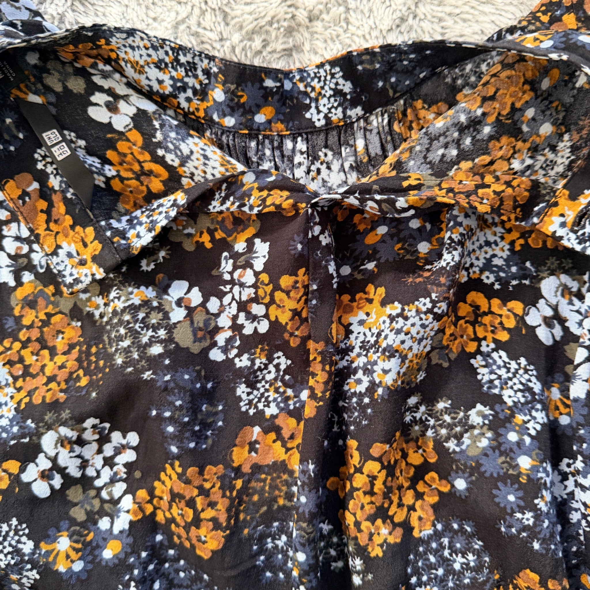 UNIQLO Womens Floral Print Viscose Sleeveless Shift Dress Size M Summer Casual - Image 21