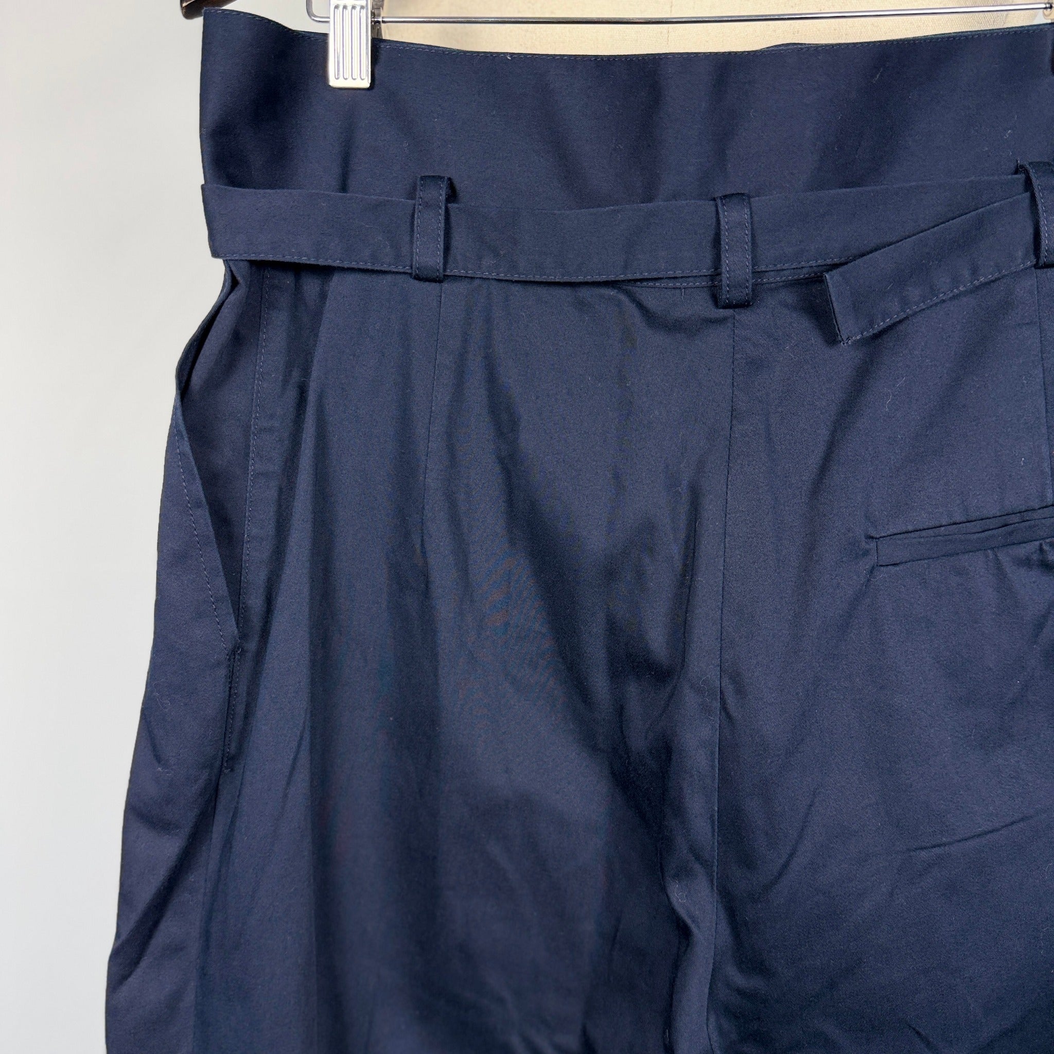 Scanlan Theodore Navy Belted High Waist Tapered Pants Sz 12 Cotton Blend - Image 22