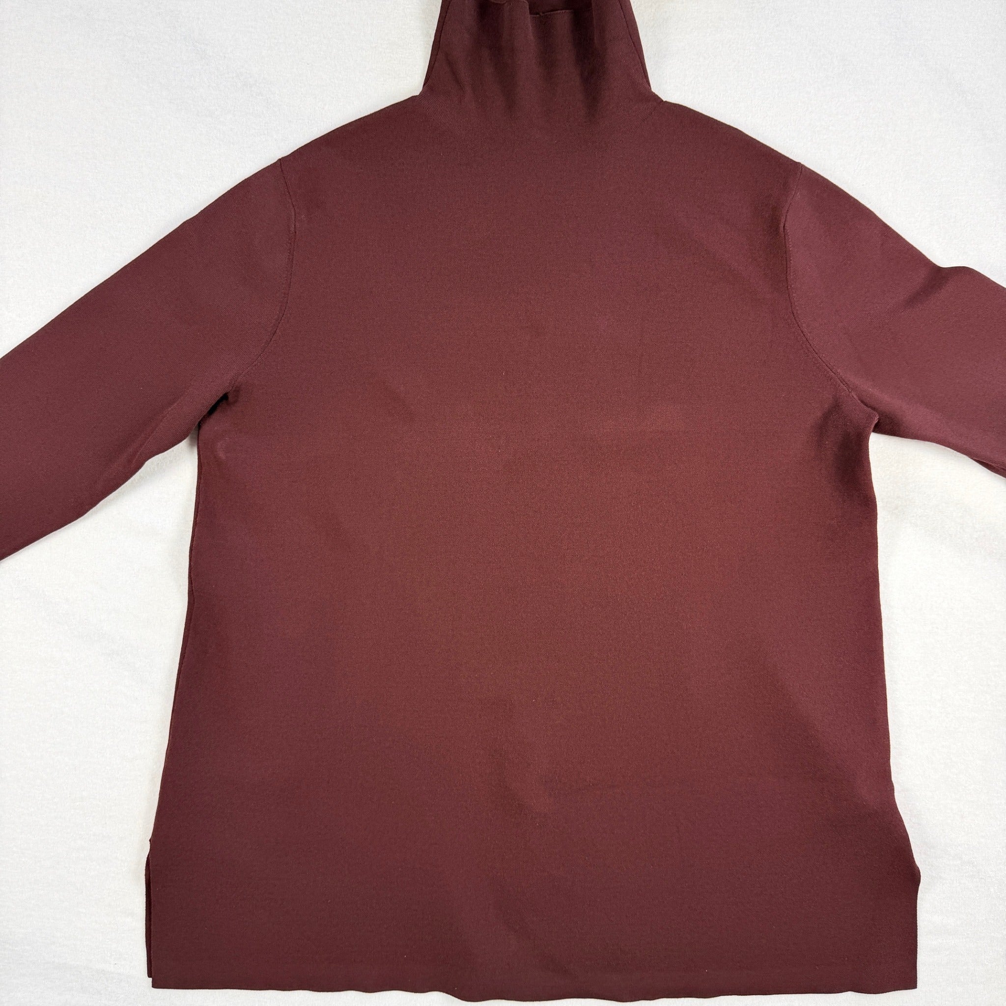 Scanlan Theodore Burgundy Longline Turleneck Knit Top Size m Funnel Neck - Image 22