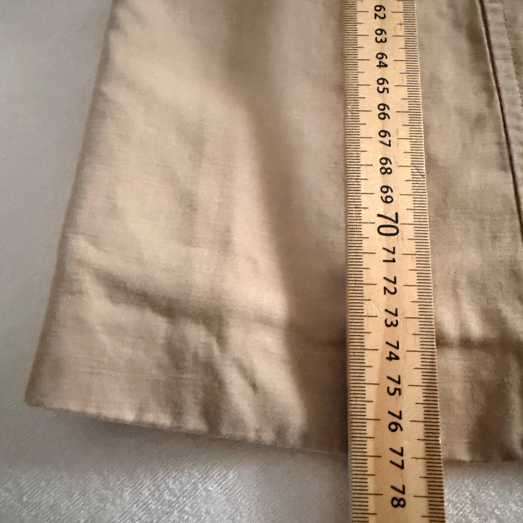 Cue Short Trench Coat  Size 10 Beige Cotton Linen Double Breasted Made Australia - Image 22