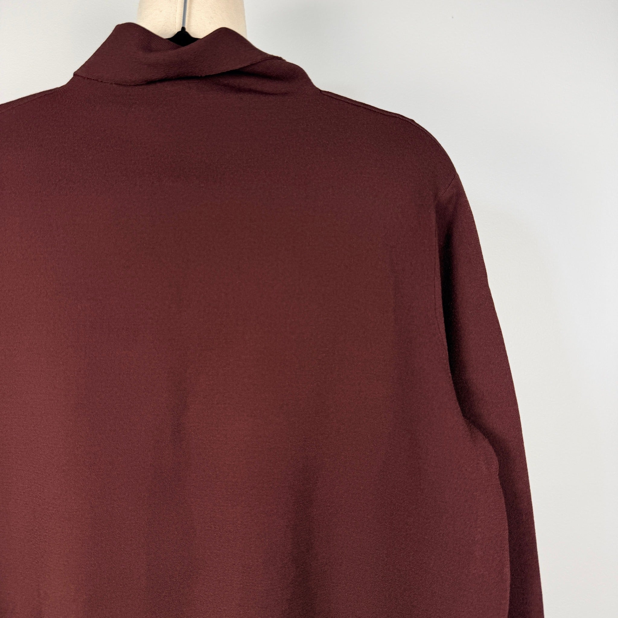 Scanlan Theodore Burgundy Longline Turleneck Knit Top Size m Funnel Neck - Image 23
