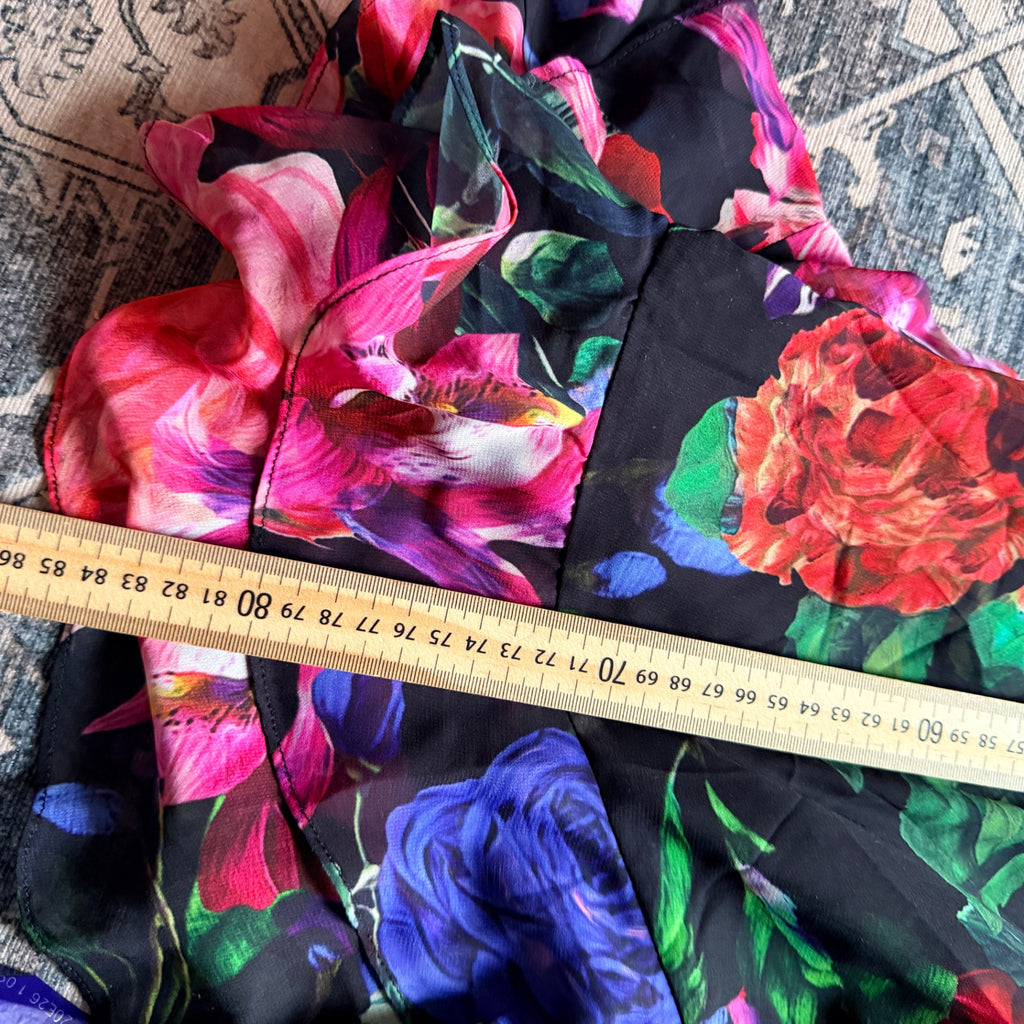 Sheike Floral Print Tie-Front Long Sleeve Mini Dress Size 8 - Image 13