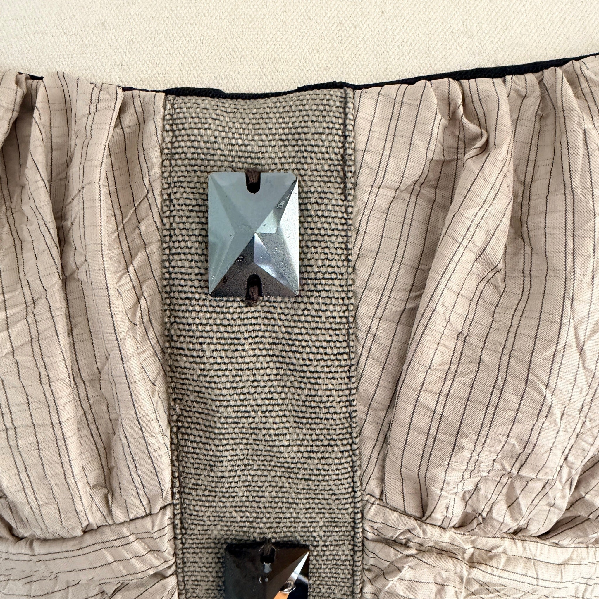 Manning Cartell Beige Polyester Strapless Dress Sz 12 Swarovski Crystal Party - Image 6