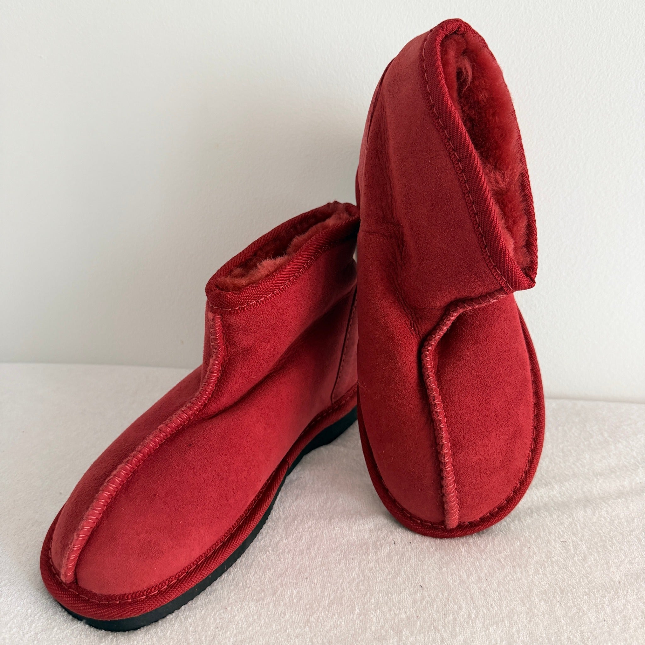UGG Boots of Australia Mini Ankle Boots Rust Red Kids Girls W3 Sheepskin New - Image 4