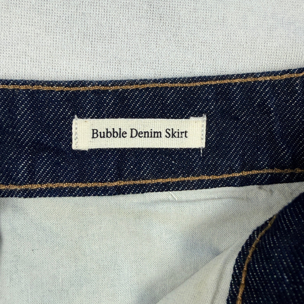 Cotton On Bubble Denim Skirt Dark Shutter Blue Cotton Size 26 Mini BNWT - Image 5