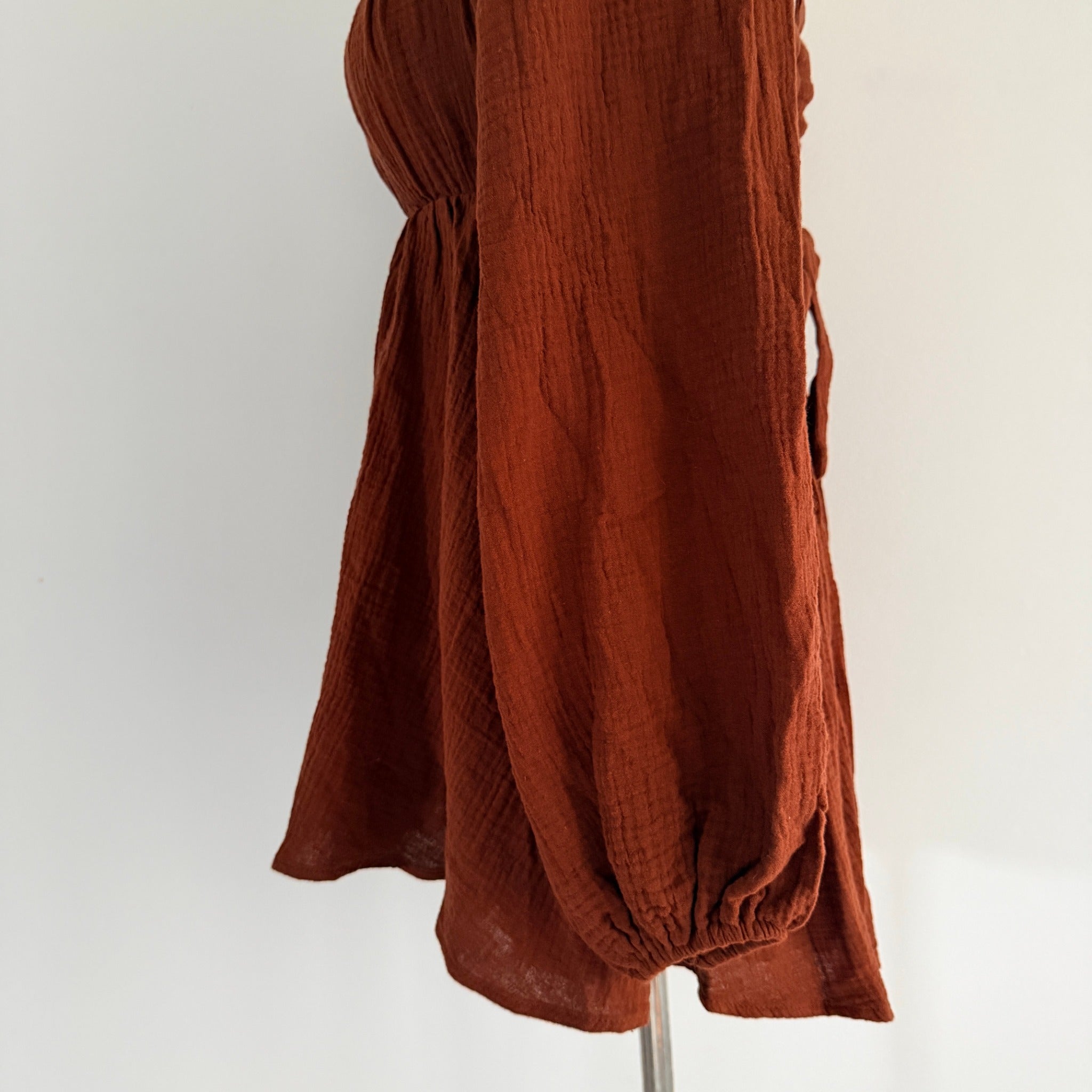 Princess Polly Rust Brown Cotton Gauze Long Sleeve Romper Size 6 Boho BNWT - Image 8