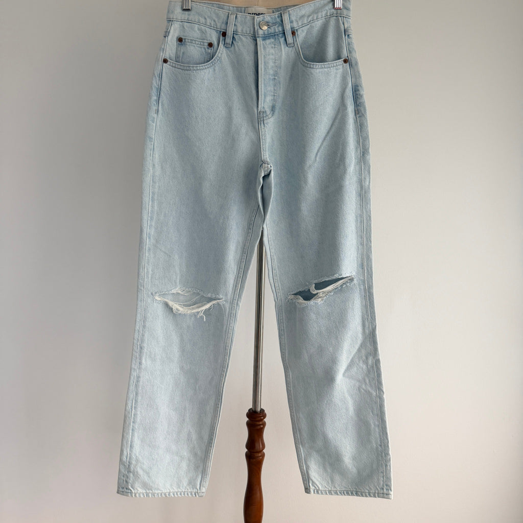 Riders by Lee Light Blue Denim Distressed Dad Jeans Size 8 High Rise Casual NWT - Image 1