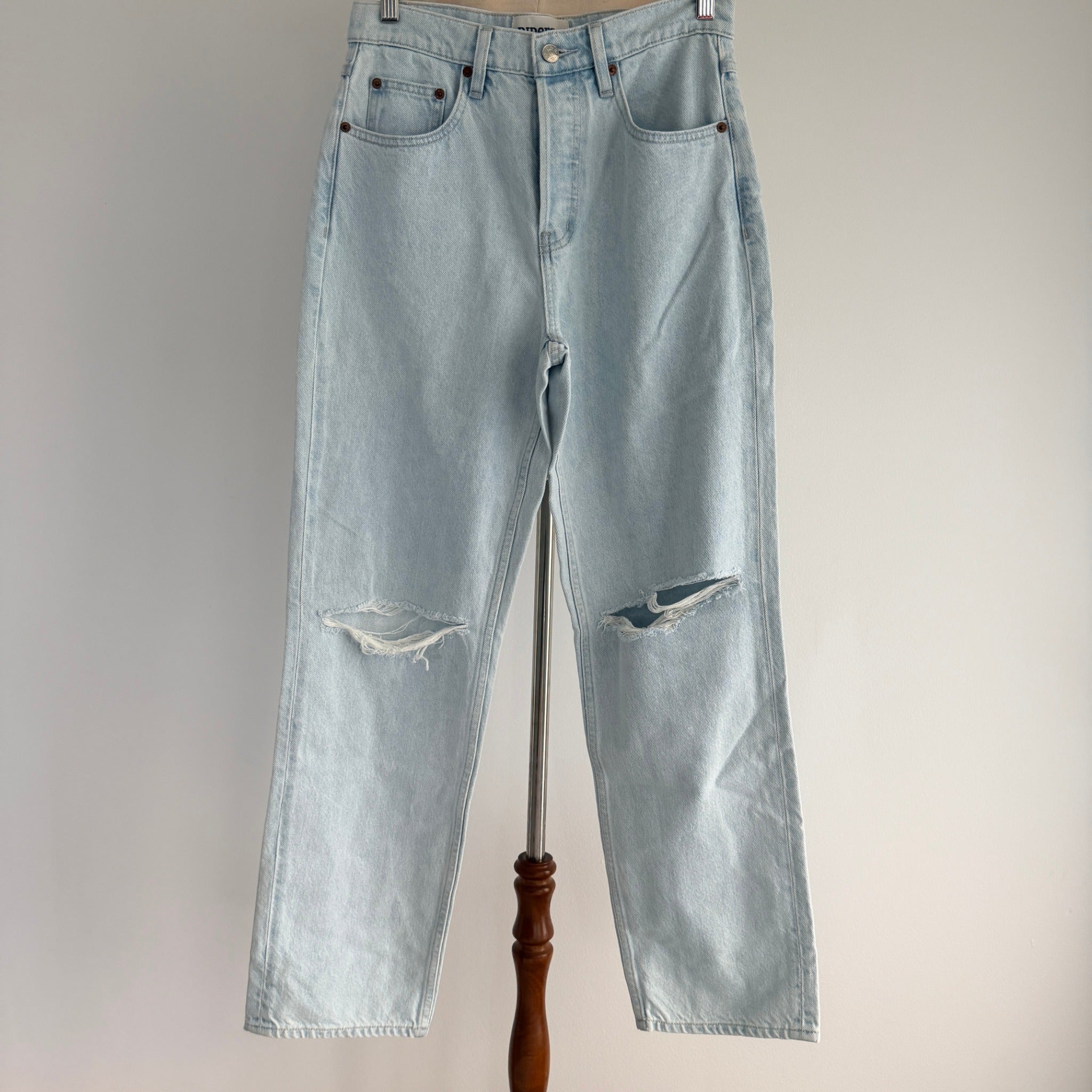 Riders by Lee Light Blue Denim Distressed Dad Jeans Size 8 High Rise Casual NWT - Image 1