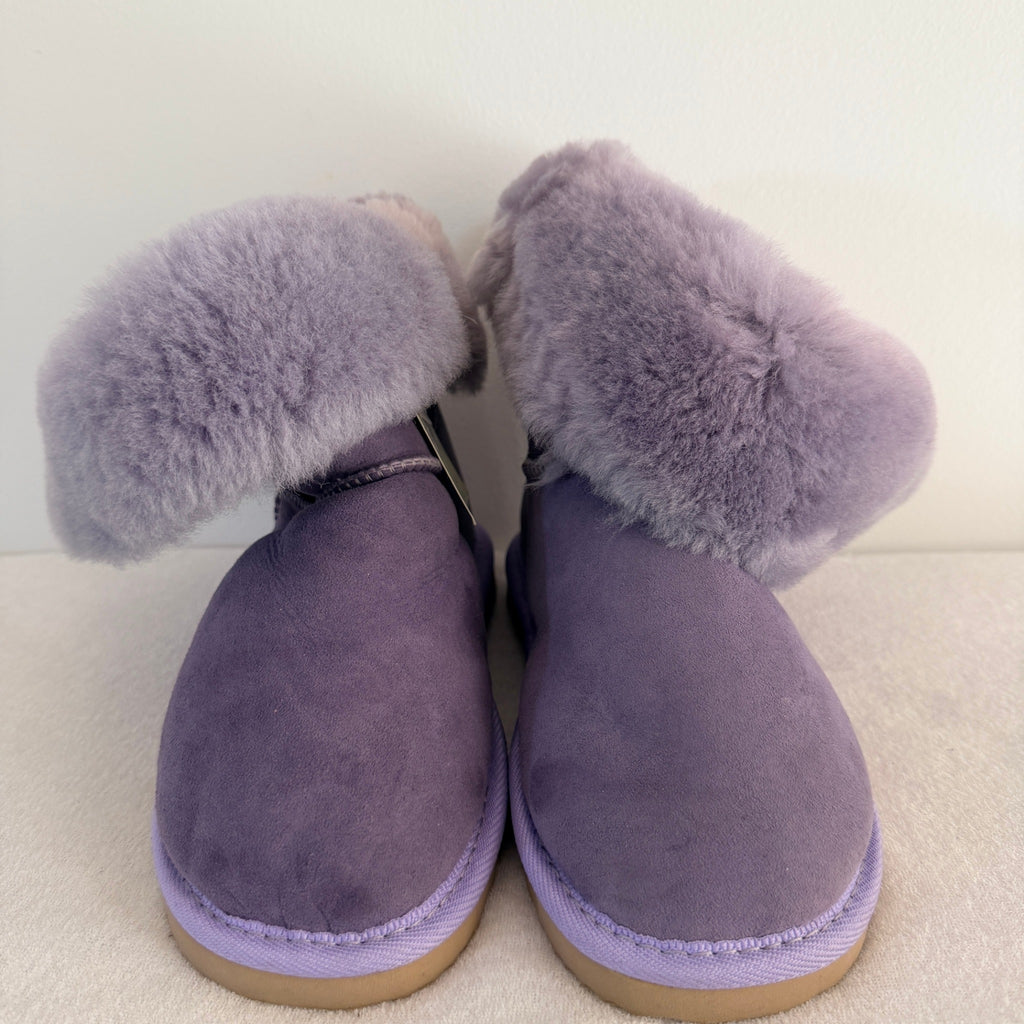 UGG Boots of Australia Sheepskin Button Boots - Vibrant Purple Suede Comfort Sz 4 - Image 11