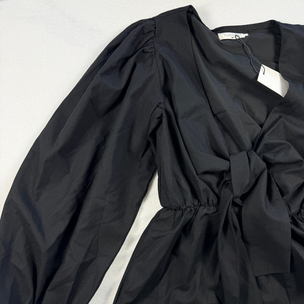 Tussah Katana Playsuit Black Linen Blend Tie Front Size 8 BNWT Party - Image 14