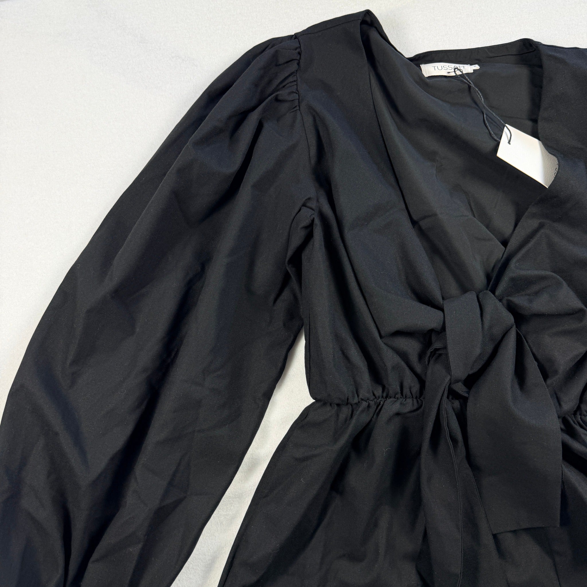 Tussah Katana Playsuit Black Linen Blend Tie Front Size 8 BNWT Party - Image 14