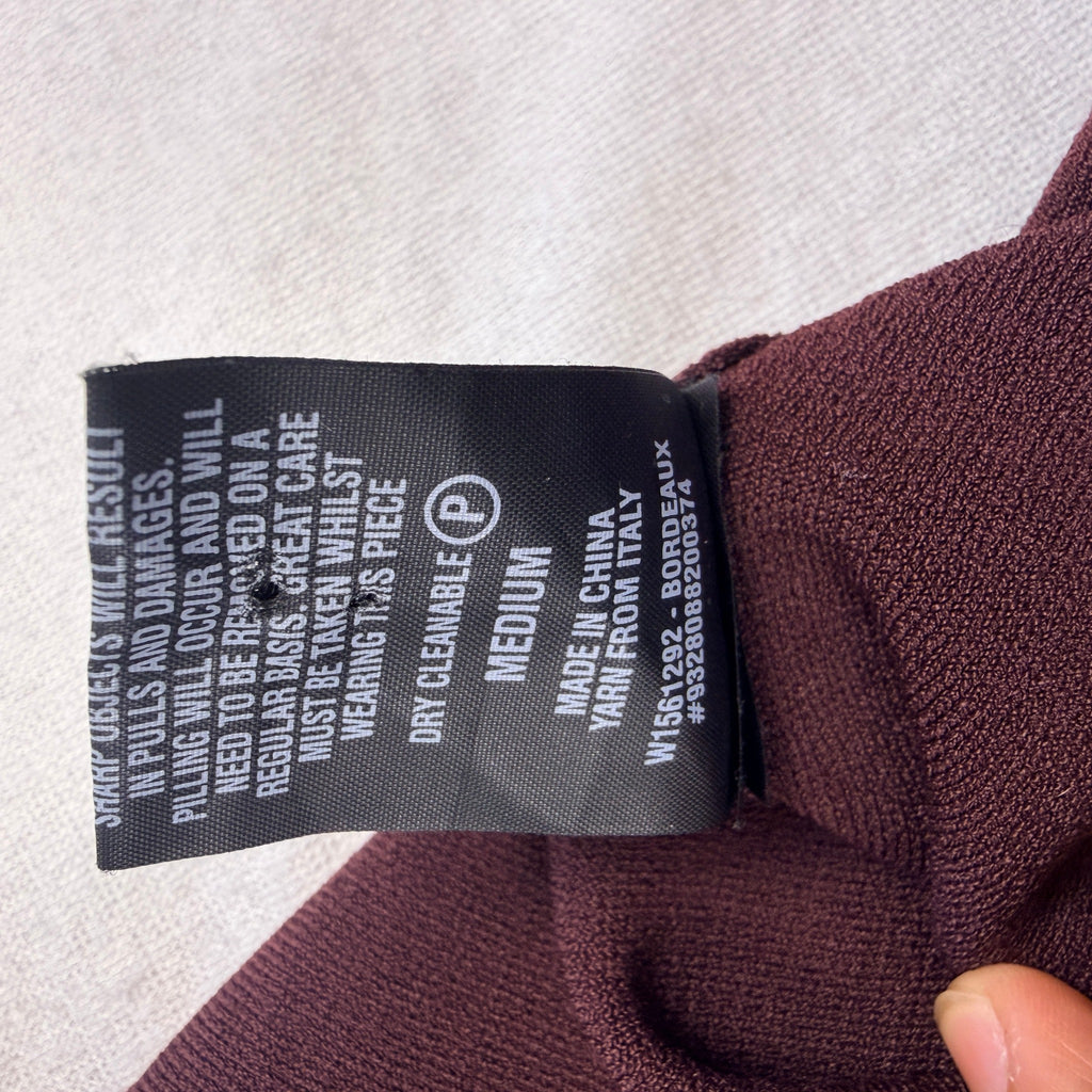 Scanlan Theodore Burgundy Longline Turleneck Knit Top Size m Funnel Neck - Image 5