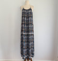 Caroline Morgan Multi Blue Chevron Print Maxi Dress With Gold Hardware - Image 1