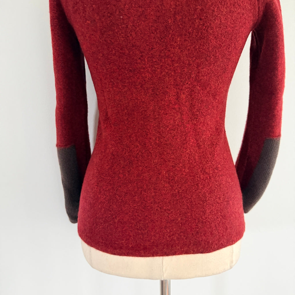 Elk The Label Womens Burgundy Merino Wool Blend Jumper Size M Crew Neck Casual - Image 7