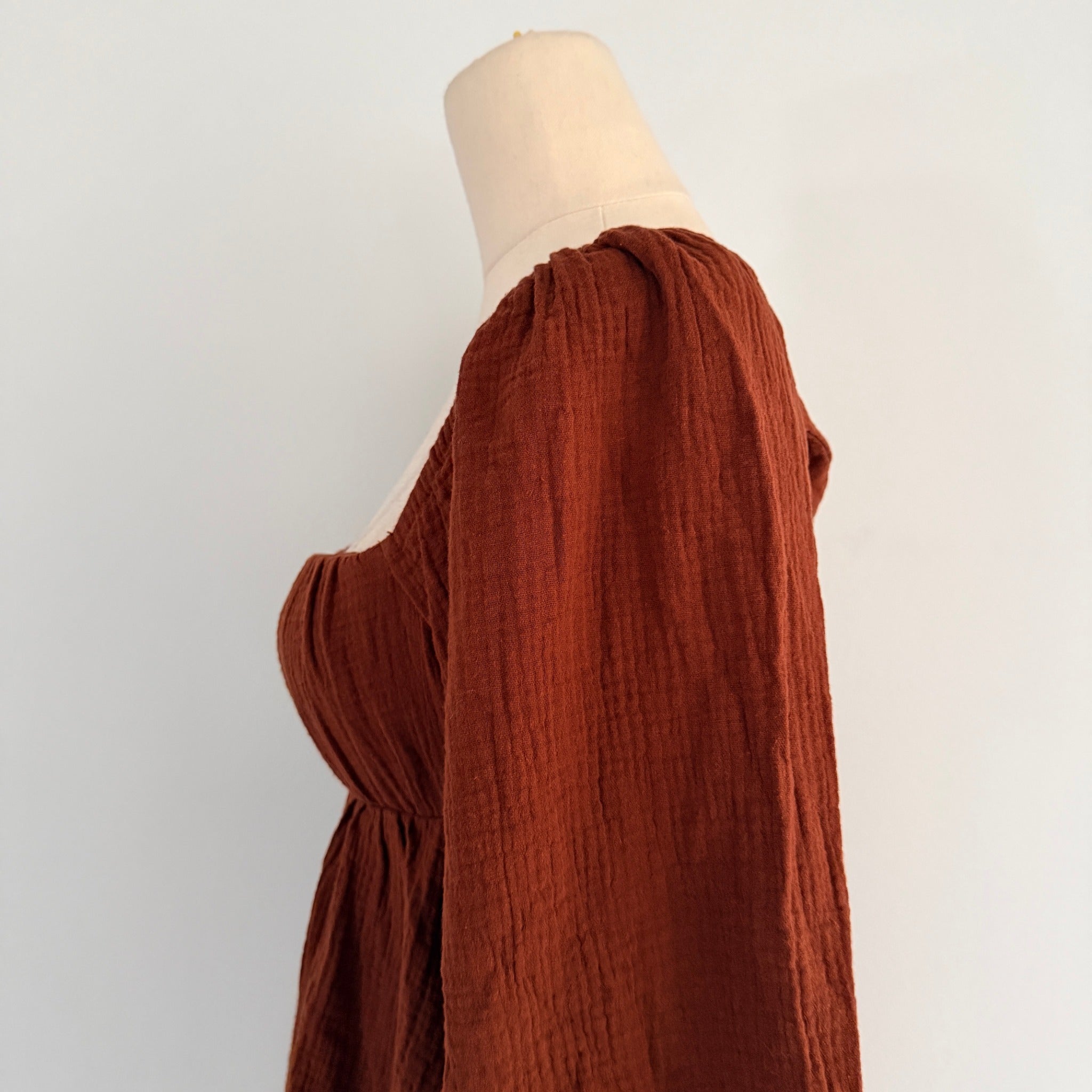 Princess Polly Rust Brown Cotton Gauze Long Sleeve Romper Size 6 Boho BNWT - Image 12
