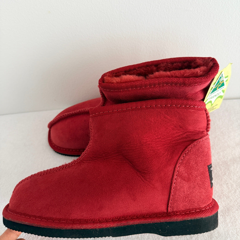 UGG Boots of Australia Mini Ankle Boots Rust Red Kids Girls W3 Sheepskin New - Image 5
