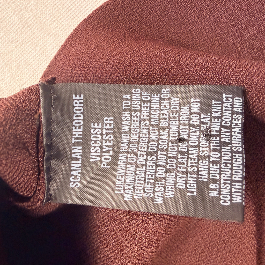 Scanlan Theodore Burgundy Longline Turleneck Knit Top Size m Funnel Neck - Image 6