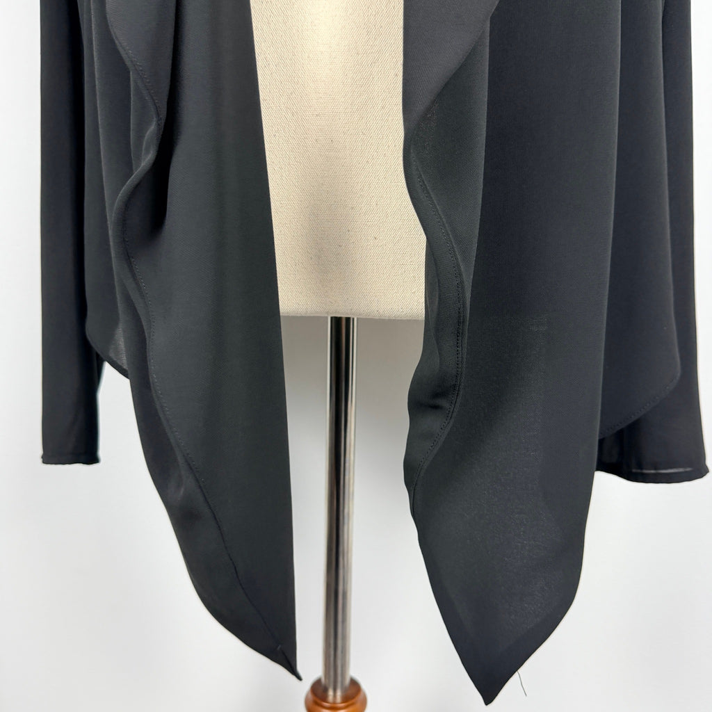 City Chic Black Polyester Chiffon Cardigan Size XS Waterfall Open Front Evening - Image 8