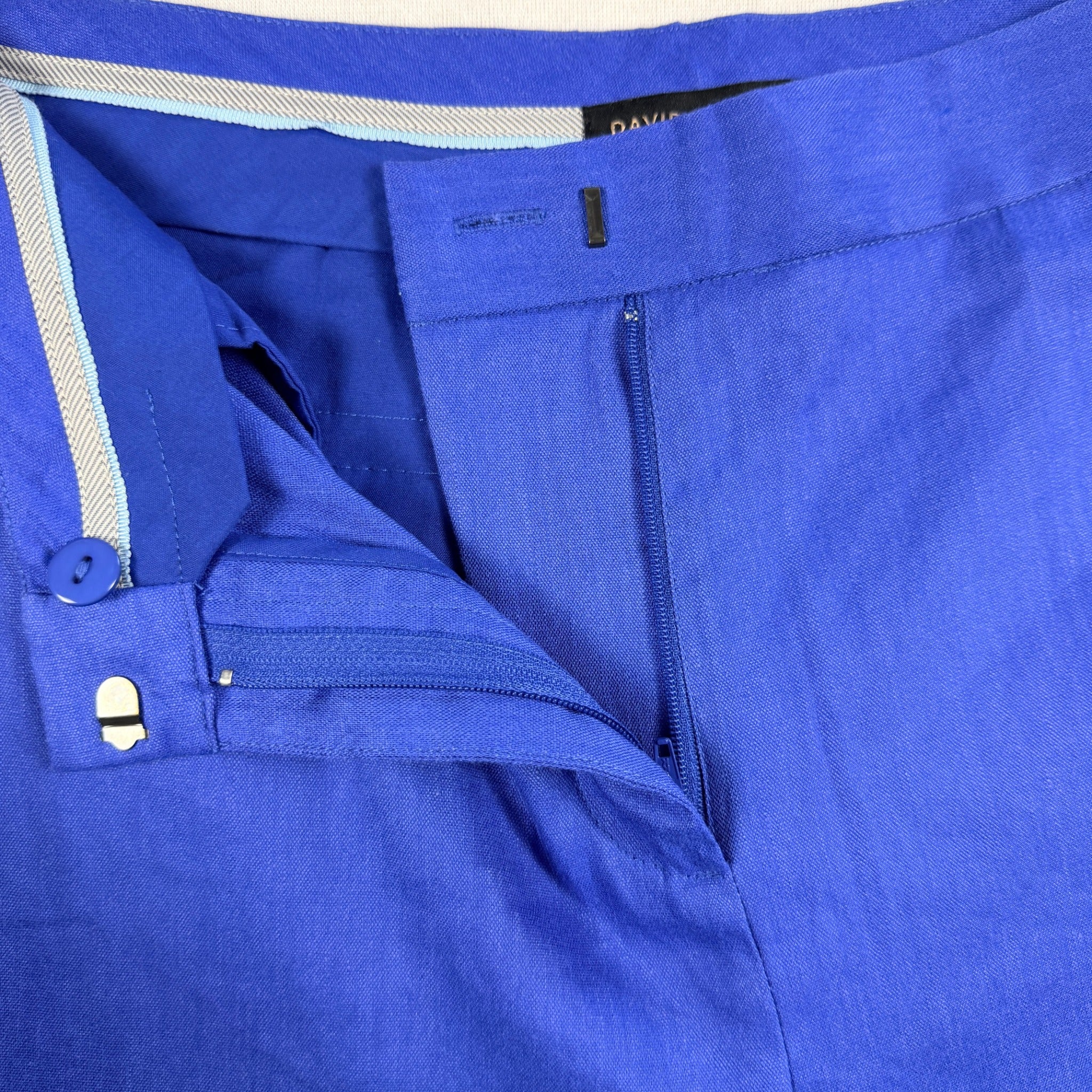 David Lawrence Helene Linen Short Azure Blue Size 10 Bermuda Tailored BNWT - Image 4