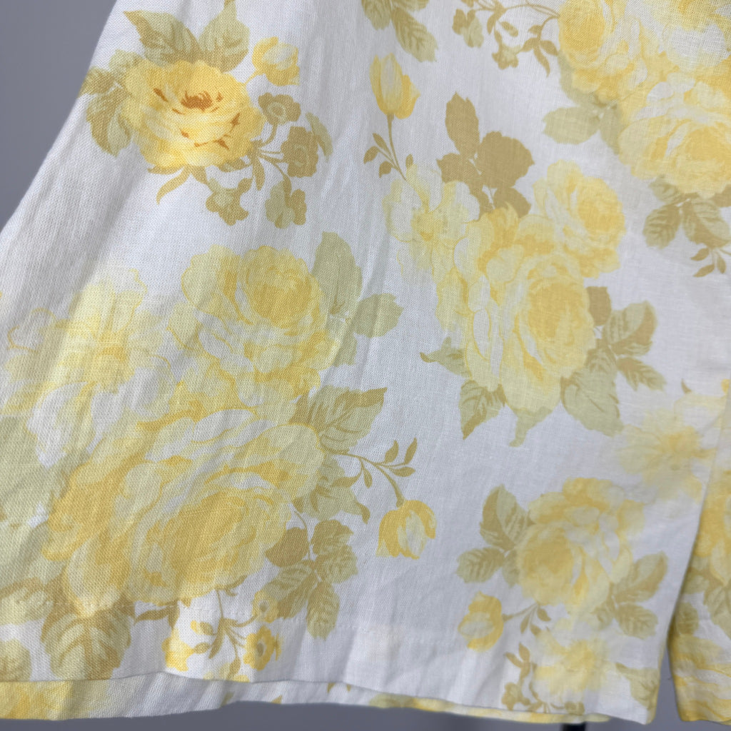 Dotti Yellow Floral Linen Blend Shorts - Size 12 - Image 4