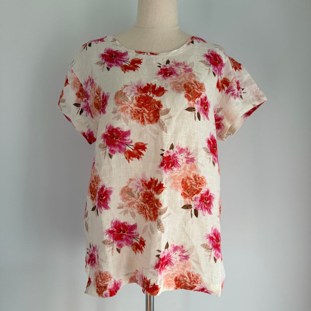 The Shanty Corporation Floral Linen Top - Lightweight Breathable Summer Essential - Image 1