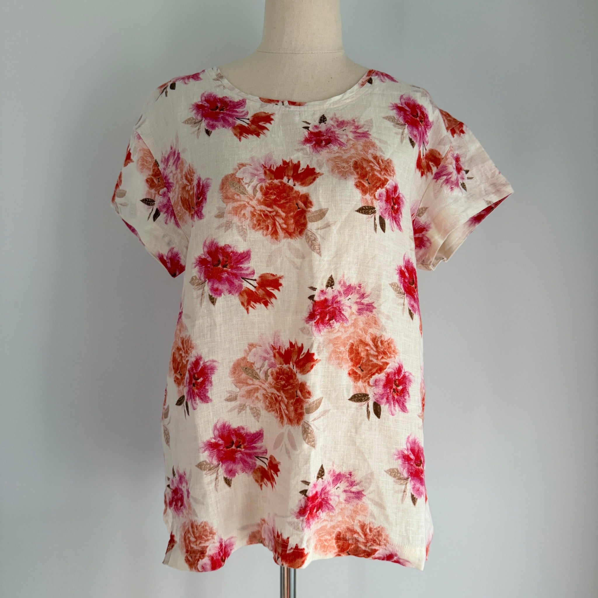 The Shanty Corporation Floral Linen Top - Lightweight Breathable Summer Essential - Image 1