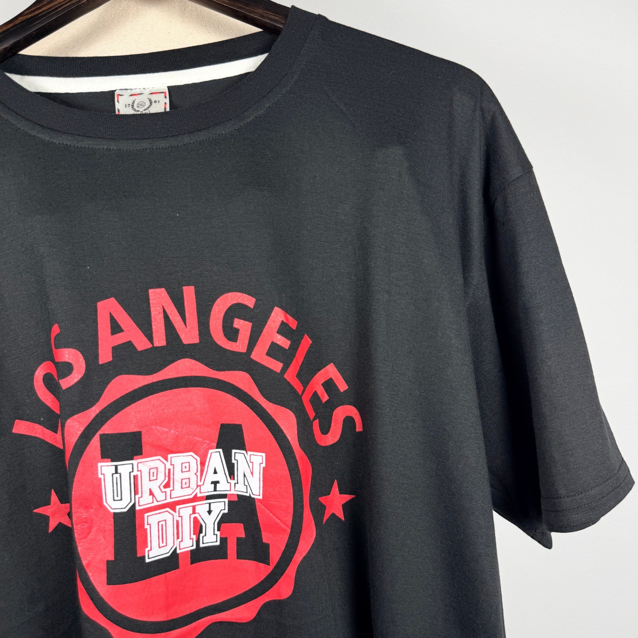 Los Angeles Urban DIY Black Poly Cotton Graphic T-Shirt Size 2XL Streetwear - Image 4