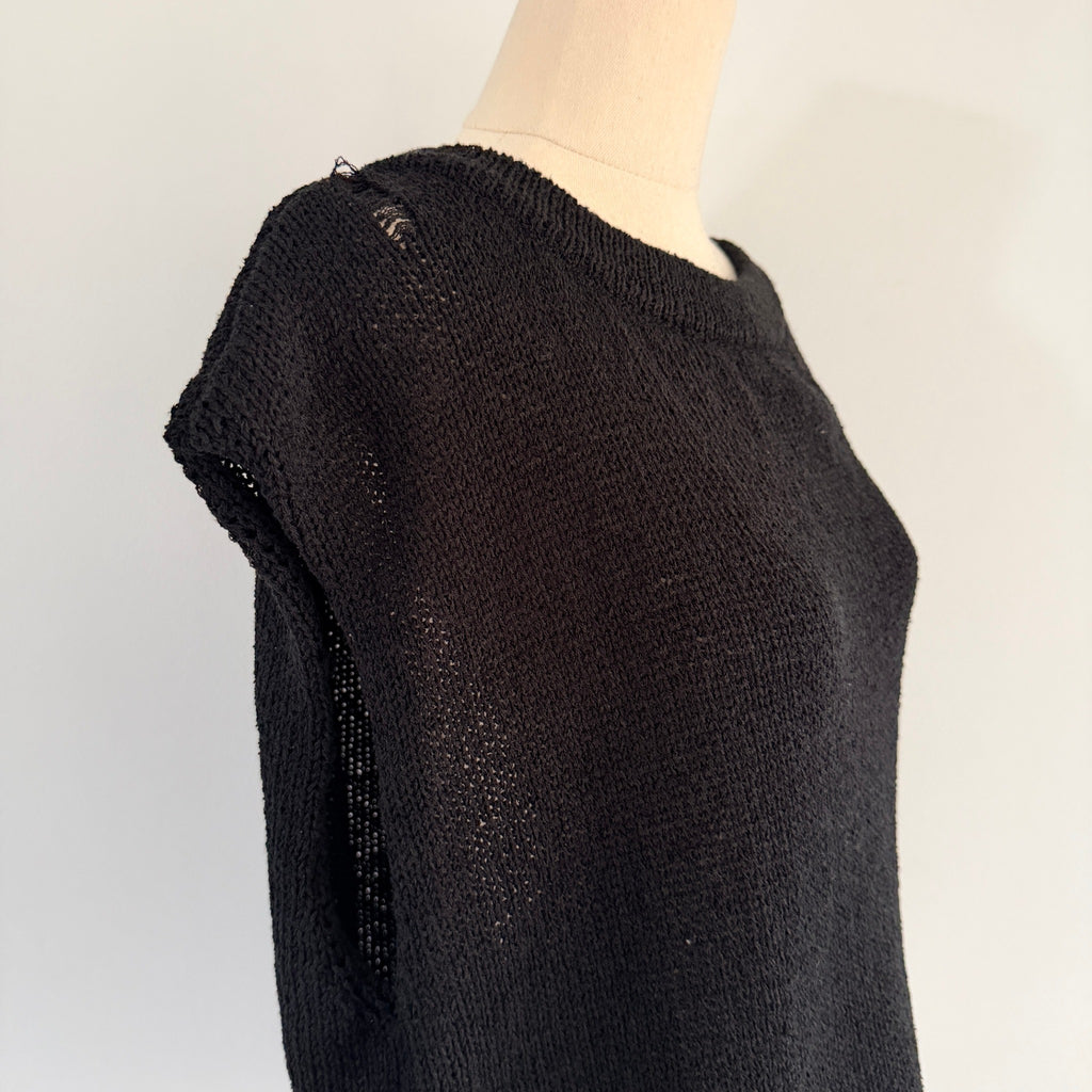 Sass Black Polyester Ribbed Knit Tank Top Sz 8 Boat Neck Casual BNWT - Image 10