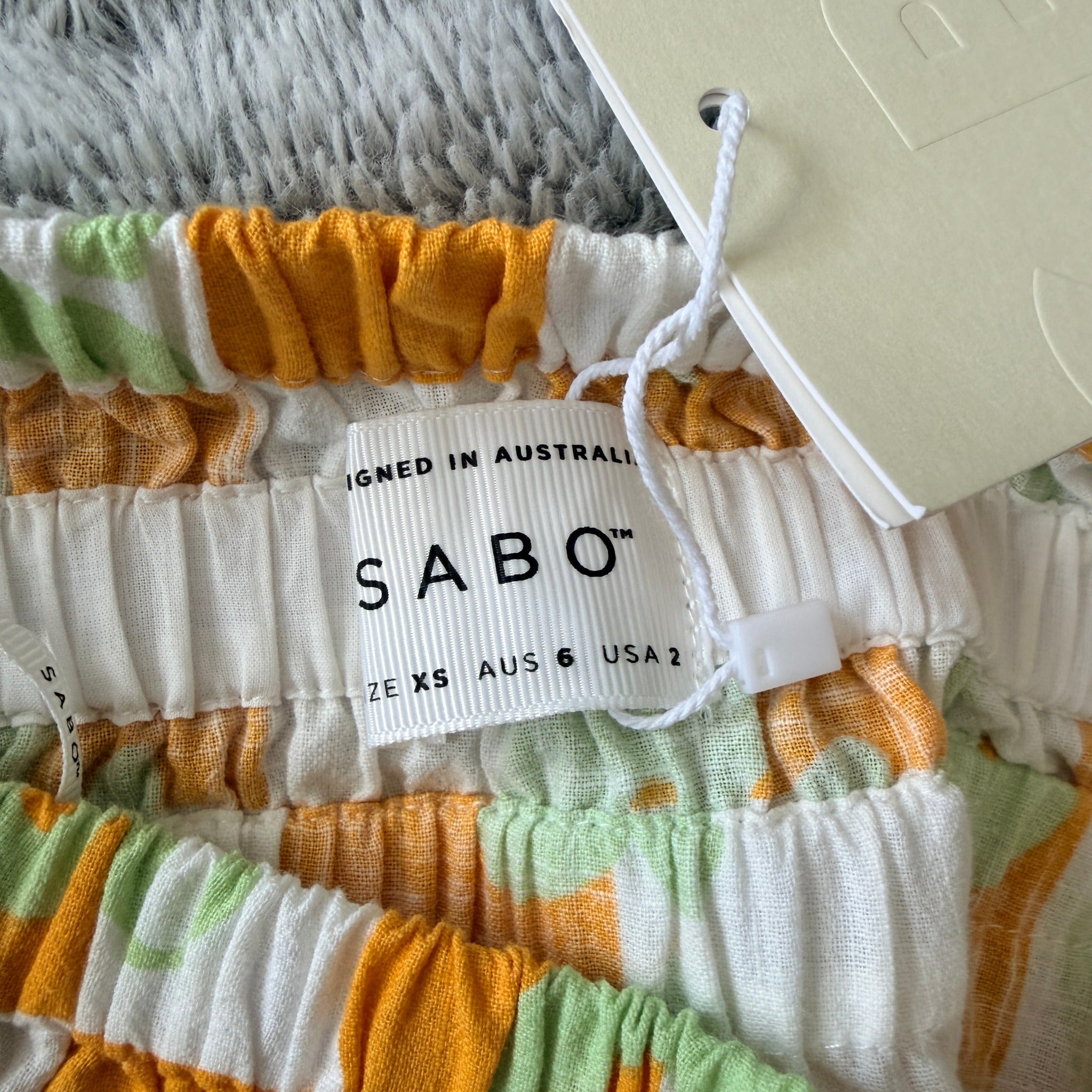 Sabo Orange And White Checkered Leaf Print Maxi Skirt - Image 6