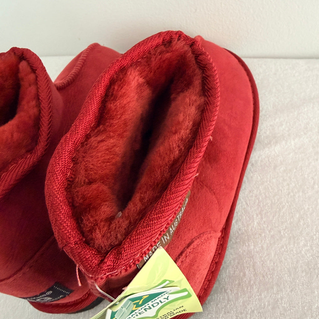 UGG Boots of Australia Ultra Mini Boots - Vibrant Red Genuine Sheepskin Size 4 AU - Image 5
