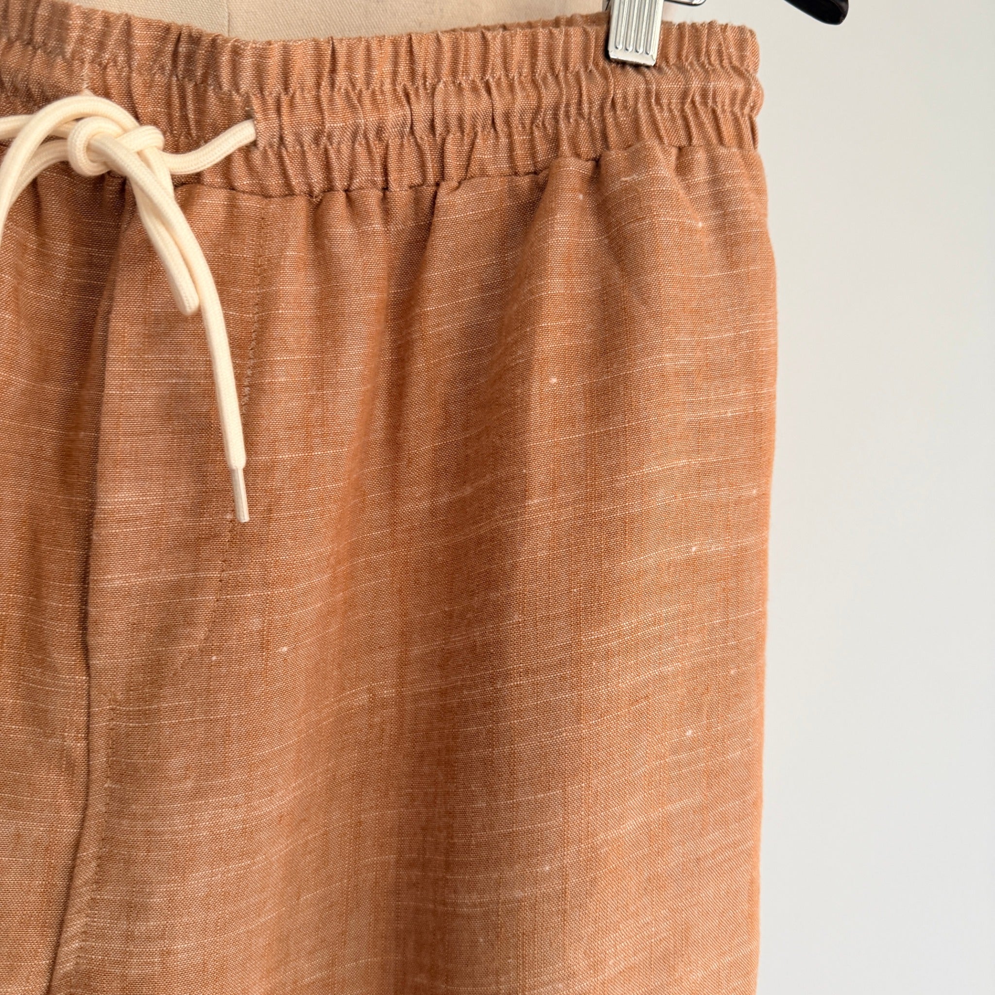 Vine Apparel Brown Cotton Linen Blend Drawstring Joggers Size 14 Casual - Image 9