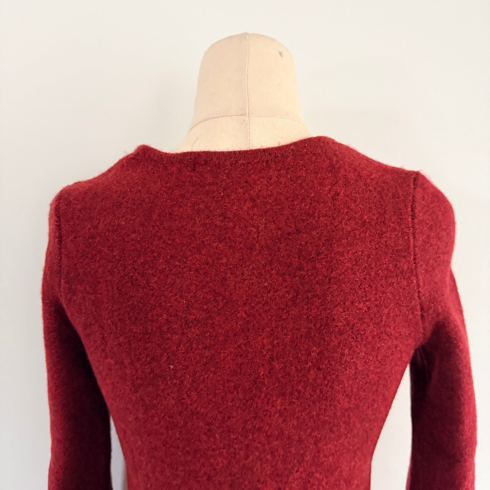 Elk The Label Womens Burgundy Merino Wool Blend Jumper Size M Crew Neck Casual - Image 4