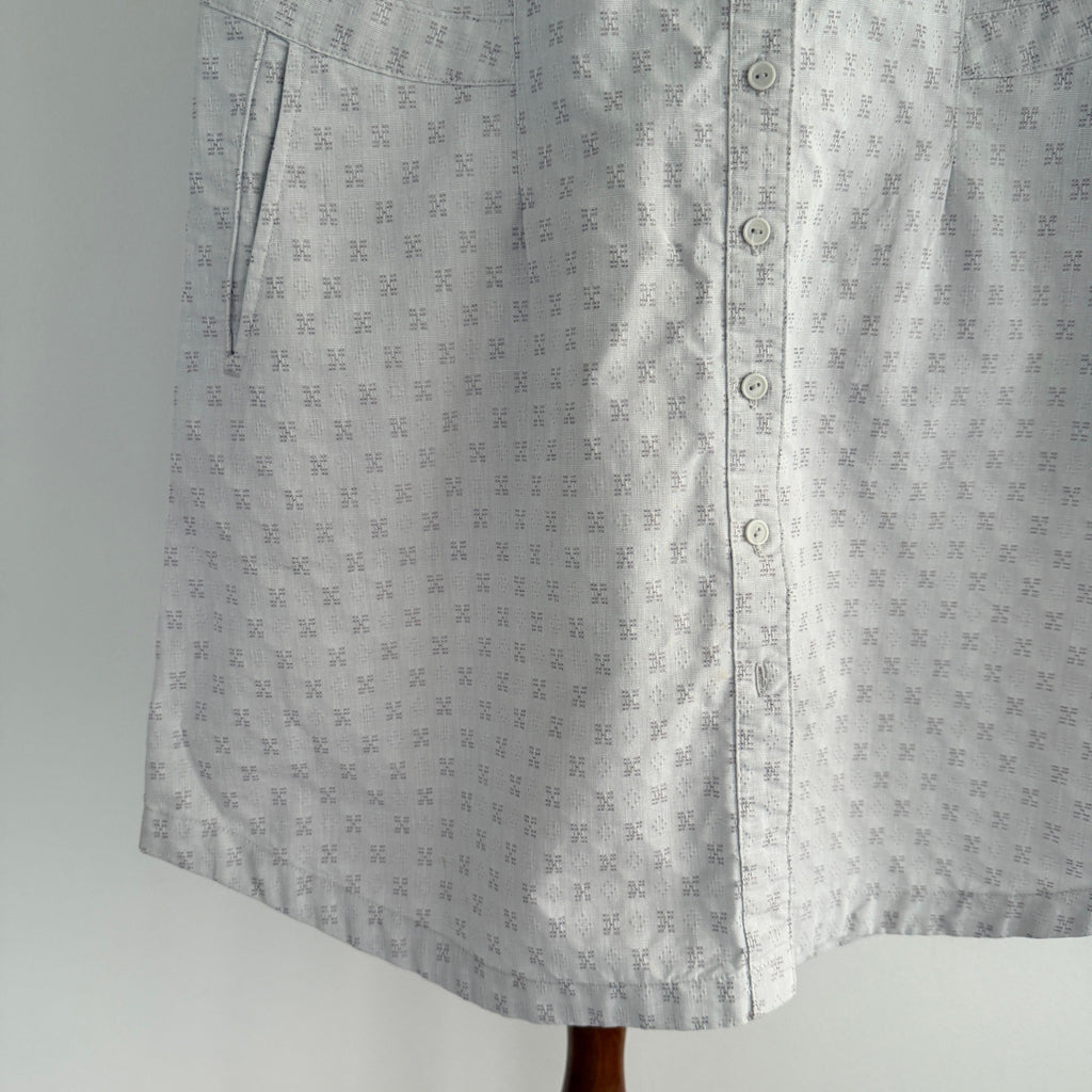 Kathmandu Grey Organic Cotton Sleeveless Button Dress Sz 12 Geometric Casual - Image 10