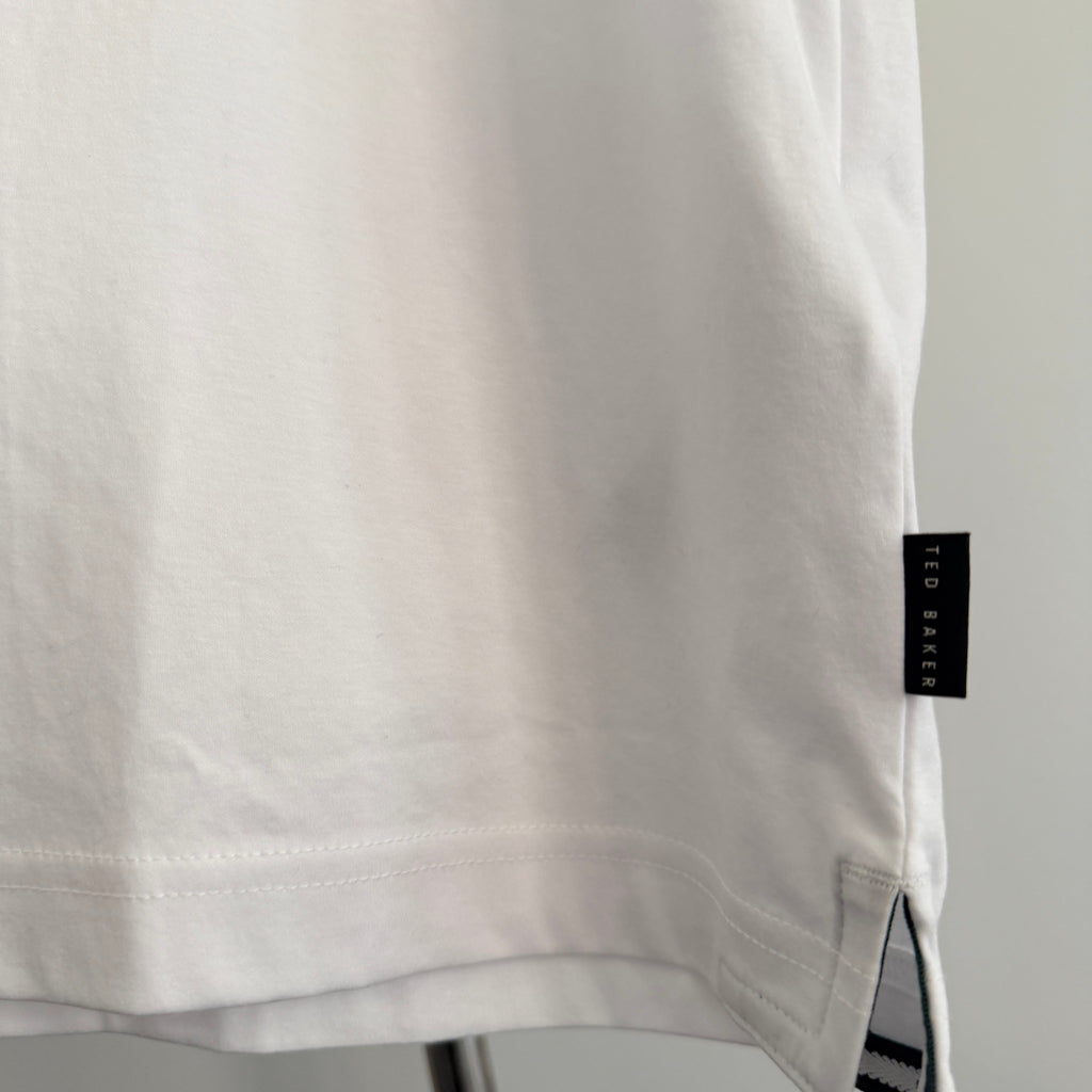 Ted Baker Zeiter Polo Shirt White Cotton Slim Fit Size 6 2XL Smart Casual BNWT - Image 11
