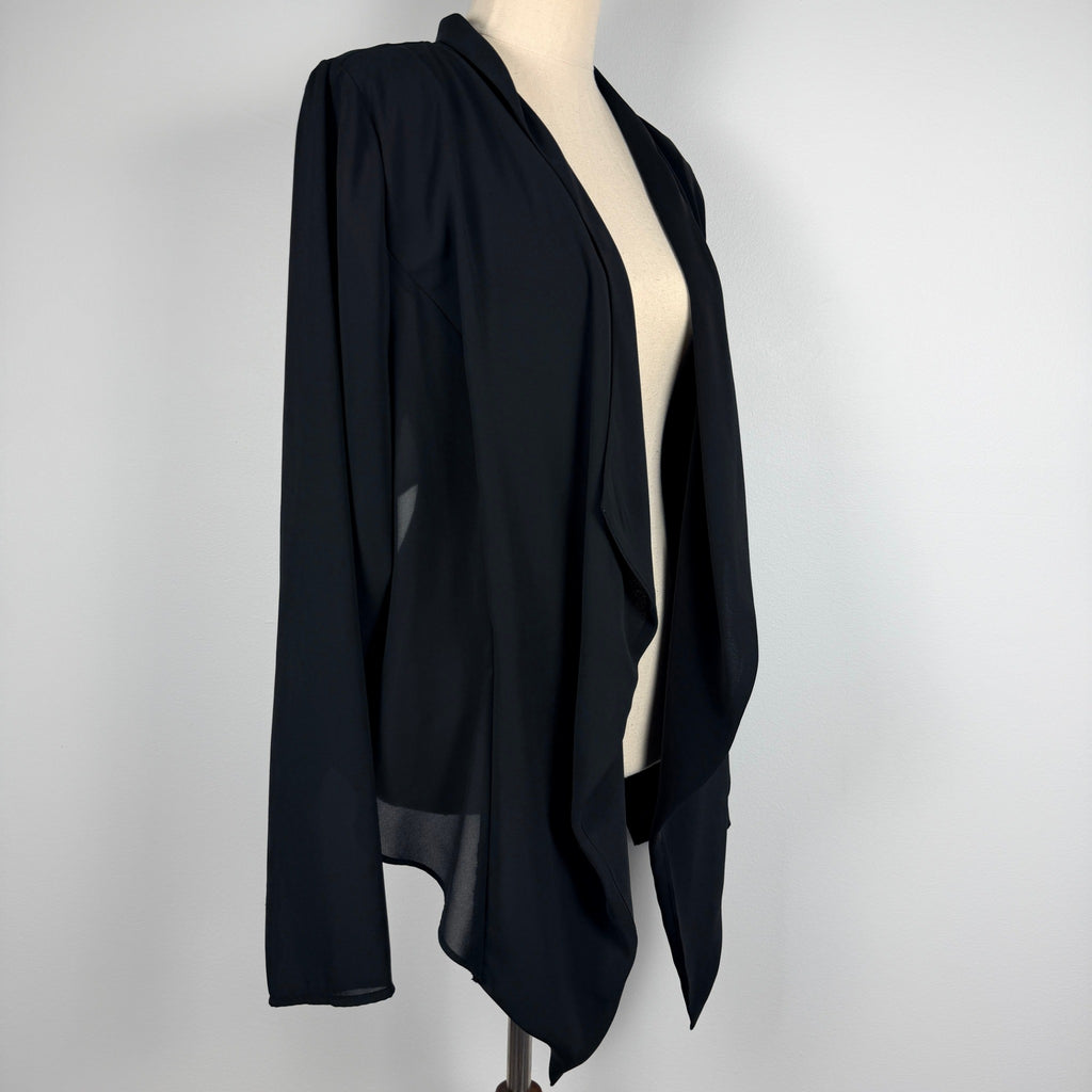 City Chic Black Polyester Chiffon Cardigan Size XS Waterfall Open Front Evening - Image 10