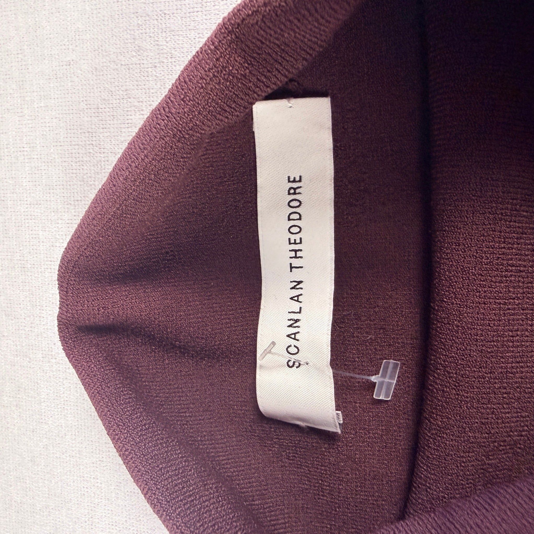Scanlan Theodore Burgundy Longline Turleneck Knit Top Size m Funnel Neck - Image 2