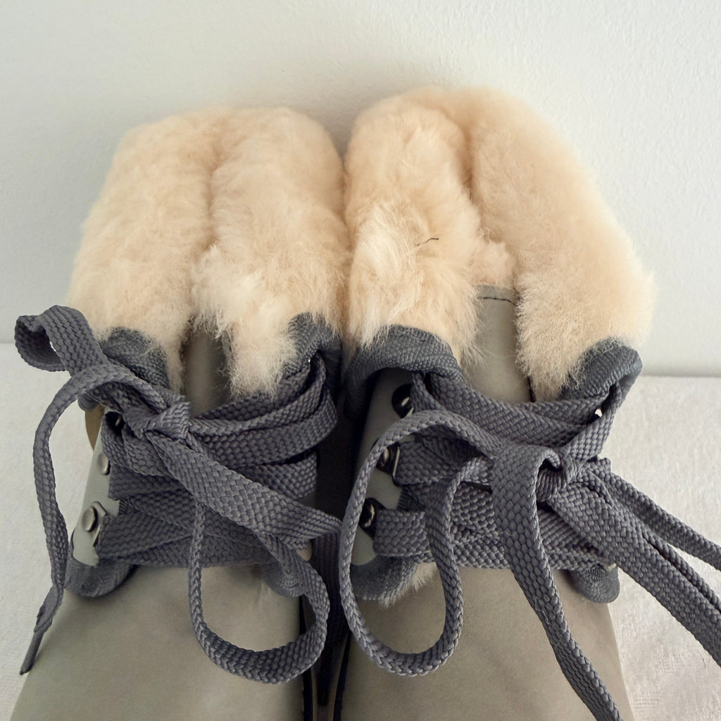UGG Boots of Australia Lace-Up Ankle Boots - Genuine Sheepskin Shearling Lined Grey - Image 9