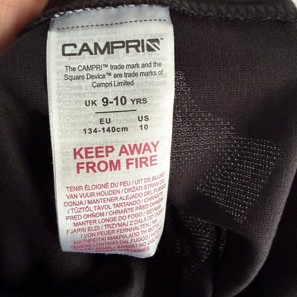 Camprio Black Junior Thermal Base Layer Top Size 9-10 Yrs Sports Long Sleeve - Image 5