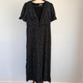 Dissh Black Polka Dot Polyester Jumpsuit Sz 14 Puff Sleeve V-Neck Party - Image 1