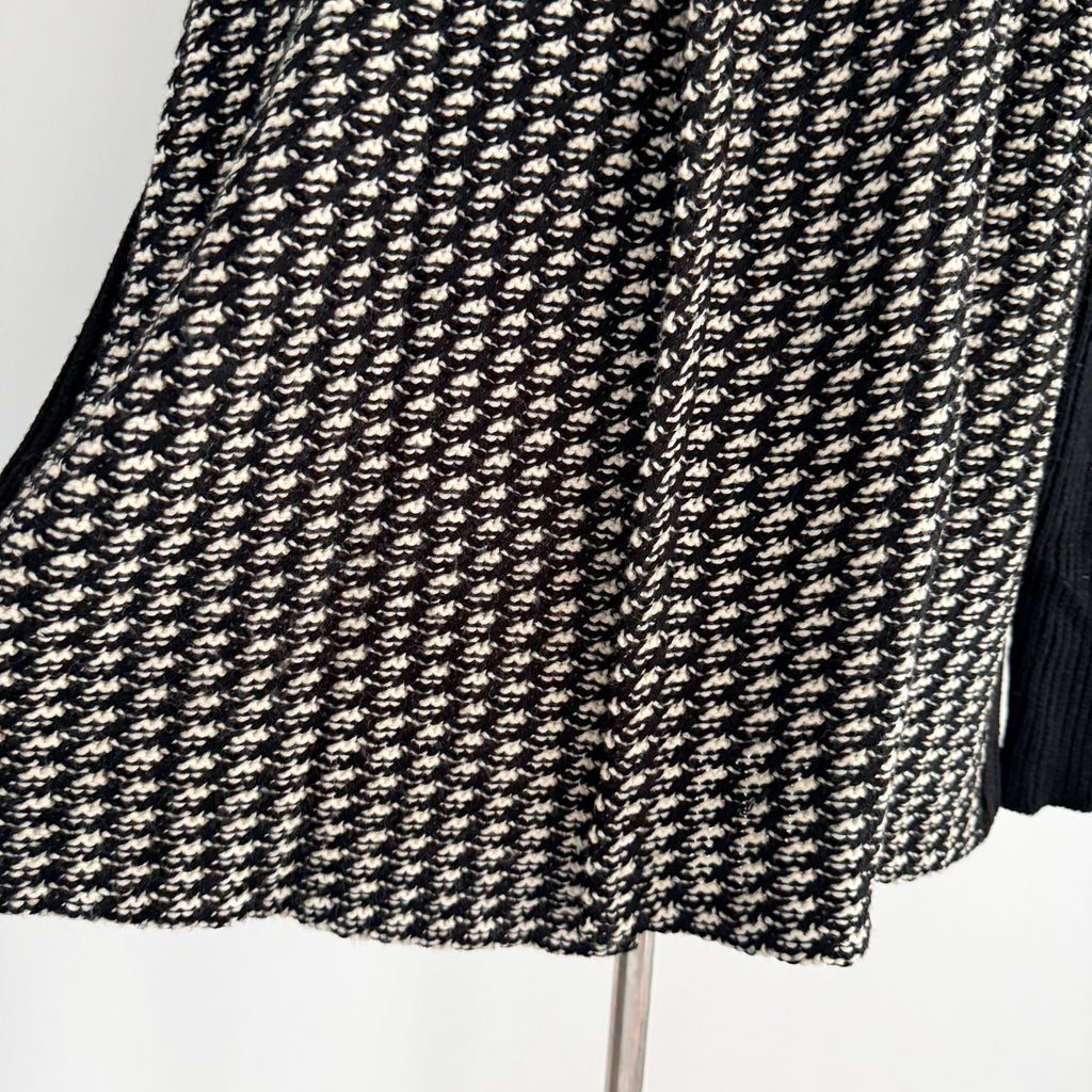Guess Los Angeles Black White Houndstooth Wool Sweater Sz S Cowl Neck Winter - Image 9