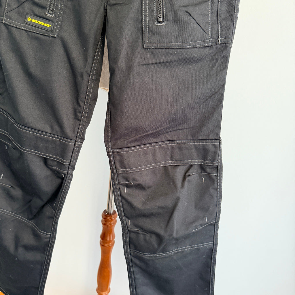 Dunlop Black Poly Cotton Cargo Work Trousers Zipper Relaxed Fit W28 L32 Workwear BNWT - Image 11