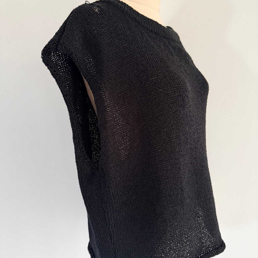Sass Black Polyester Ribbed Knit Tank Top Sz 8 Boat Neck Casual BNWT - Image 11